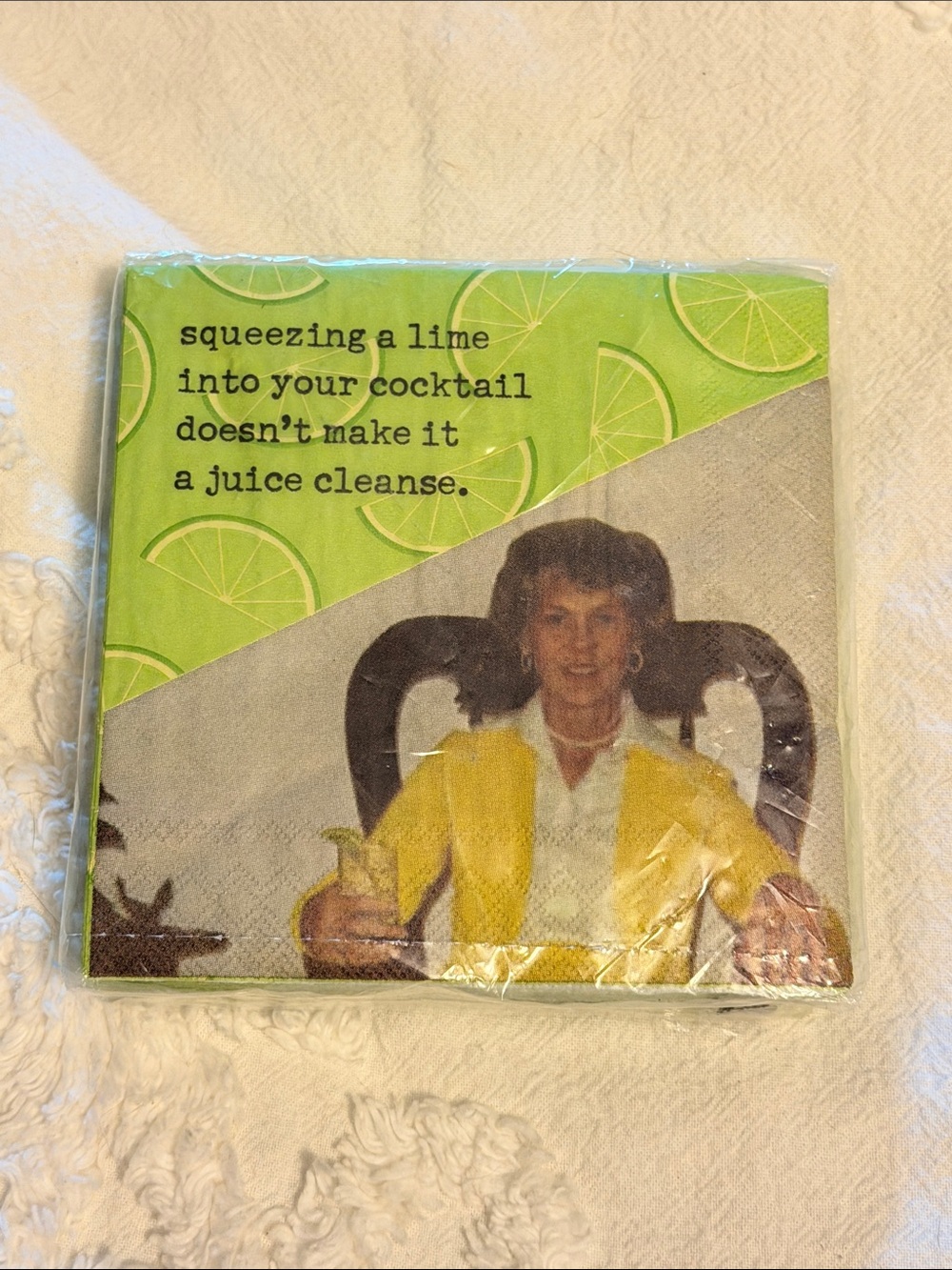 Humorous Lime Cocktail Beverage Napkins